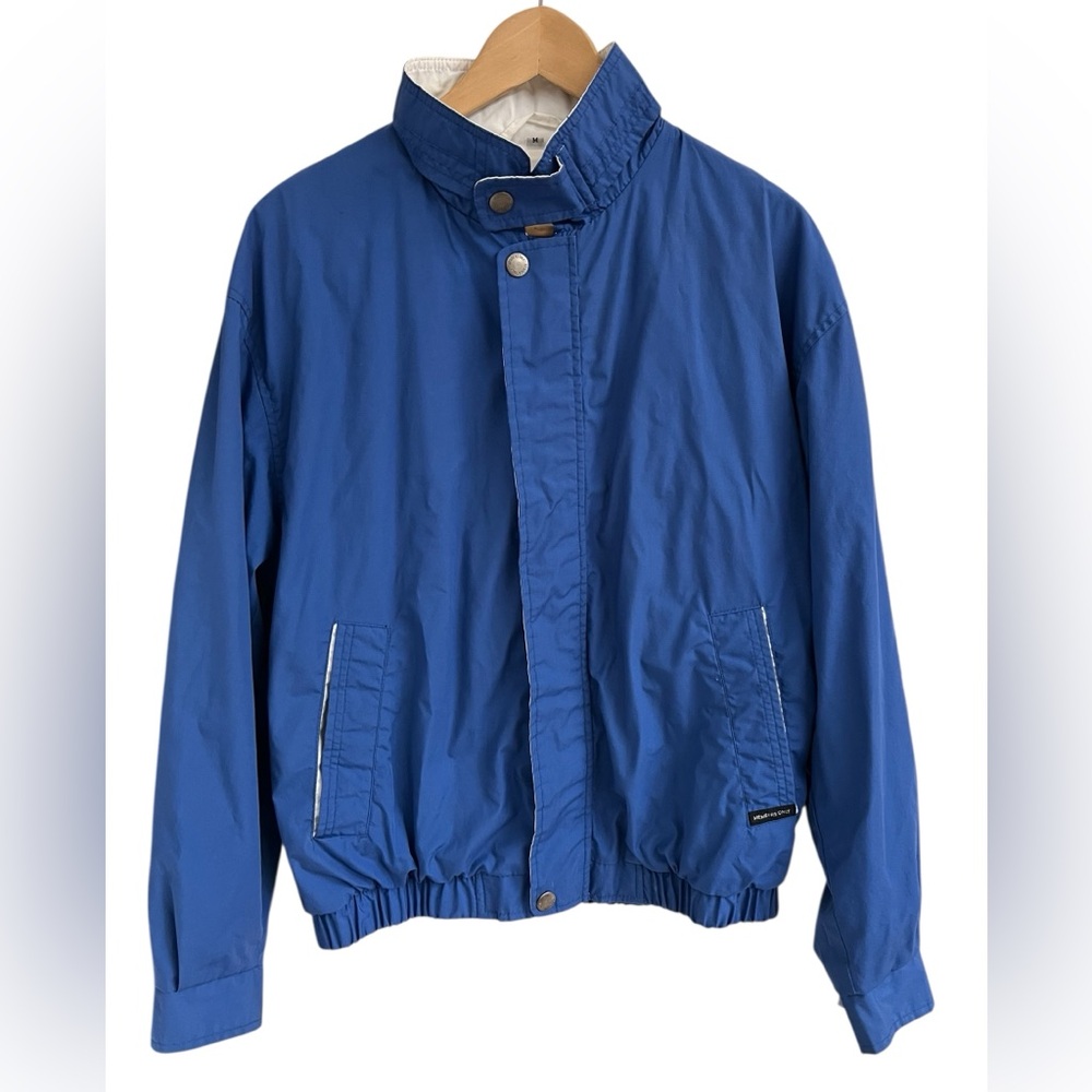 VTG MEMBERS ONLY Blue Racer Windbreaker Jacket Made In Korea Lined 80s Sz M EUC